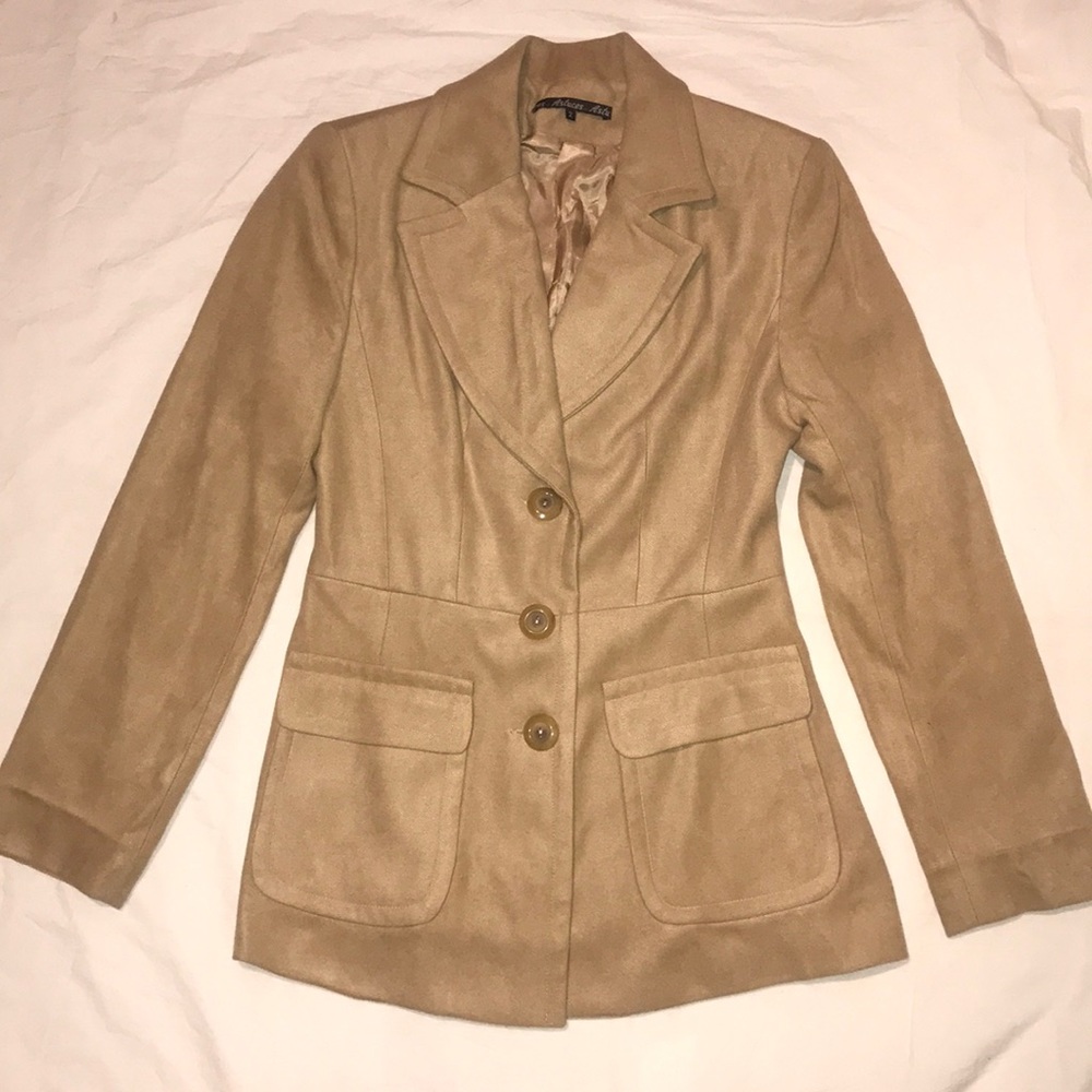 Camel Jacket W Patch Pockets Size 4 Us - image 1